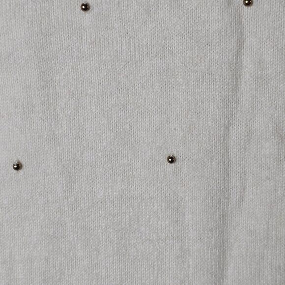 Banana Republic XS White Scoopneck Pullover Sweater Gold-Toned Popcorn Thread - Picture 9 of 11
